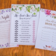 Popular bridal shower games. He said, she said. How old was the bride to be. Date night tips for the newlyweds.